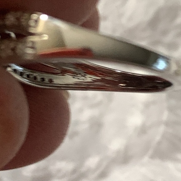Antique Style Genuine Natural Diamond Floral Cluster Ring Sterling Silver Size 7 - Picture 8 of 12